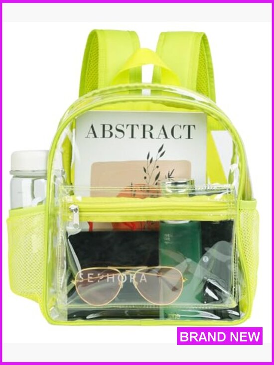 Stadium Approved Clear Backpack 12x12x6 See Through PVC Transparent Daypack for main image 6